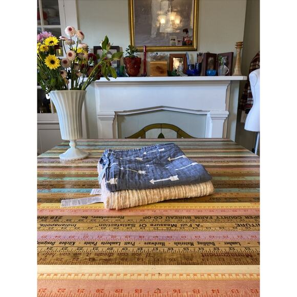 Lulujo Baby 100% Cotton Muslin Swaddle Blankets 40x 40 Aden + Anais Lot Of 2 - Picture 2 of 10